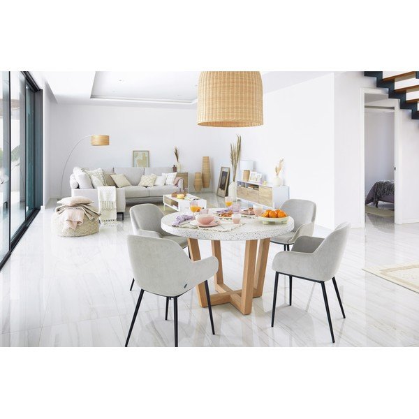 Biely záhradný stôl s doskou z kameňa Kave Home Shanelle, ø 120 cm-image-4