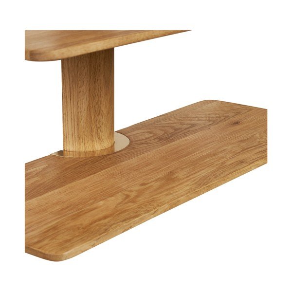 Poschodová polica z dubového dreva v svetlo prírodnej farbe 55 cm Calcata – House Nordic-image-4