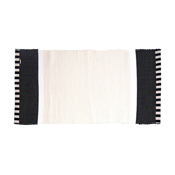 Koberec Lona Stripes 130x65 cm, biely/čierny