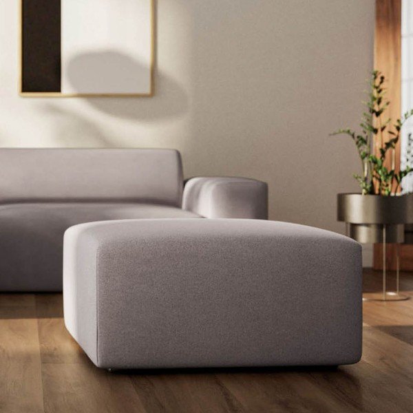 Sivá zamatová podnožka Villet – Rodier-image-3