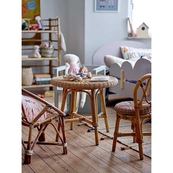 Ratanový okrúhly detský stolík ø 53 cm Hortense - Bloomingville Mini-image-4