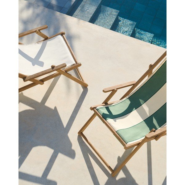 Zelené drevené záhradné ležadlo Vilara – Kave Home-image-3