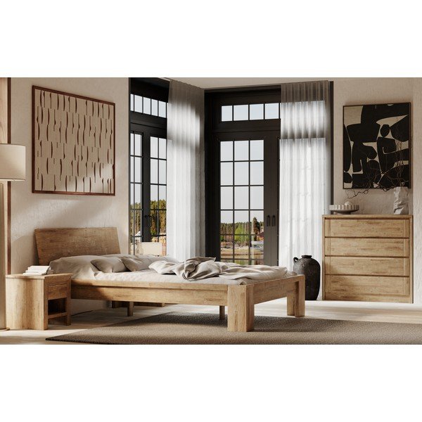 Hnedá nízka komoda z dubového dreva 105x96 cm Timo – Olivia Living-image-4