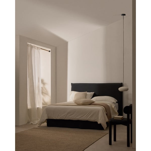 Antracitová čalúnená dvojlôžková posteľ 180x200 cm Jaira – Kave Home-image-2