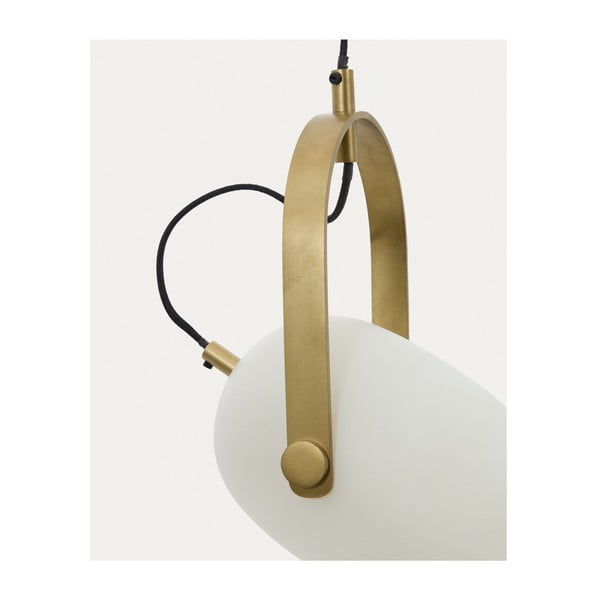 Biele závesné svietidlo so skleneným tienidlom ø 14 cm Reisy – Kave Home-image-3