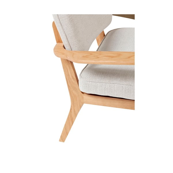 Sivé kreslo s konštrukciou z dubového dreva Hübsch Haze-image-3