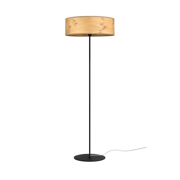 Béžová stojacia lampa z drevenej dyhy Sotto Luce Ocho XL, ⌀ 45 cm
