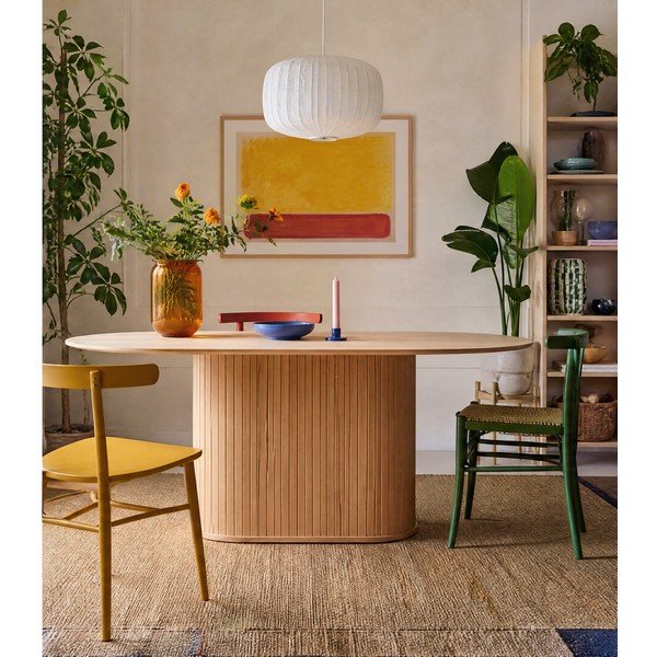 Jedálenský stôl s doskou v dubovom dekore 95x180 cm Nola – Unique Furniture-image-3