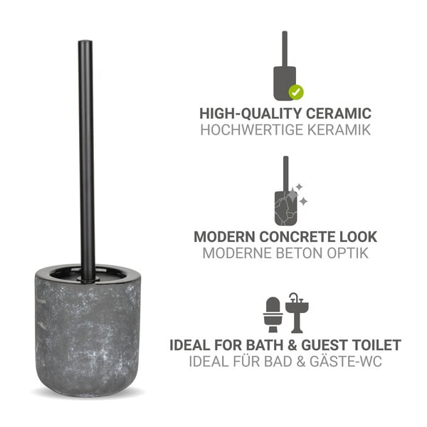 Sivá keramická WC kefa Sacile – Wenko-image-2