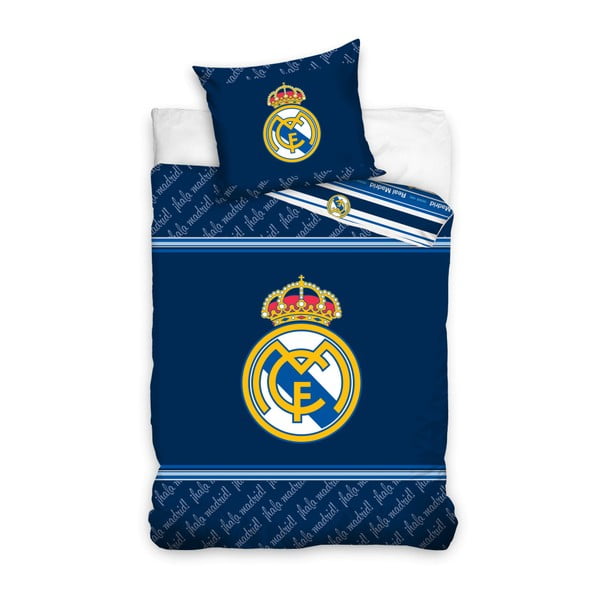 Detské bavlnené obliečky na jednolôžko CARBOTEX Real Madrid I, 140 × 200 cm
