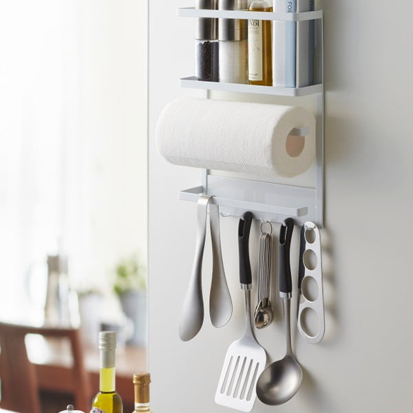 Veľký biely magnetický držiak do kuchyne YAMAZAKI Tower Magnetic Side Rack-image-3