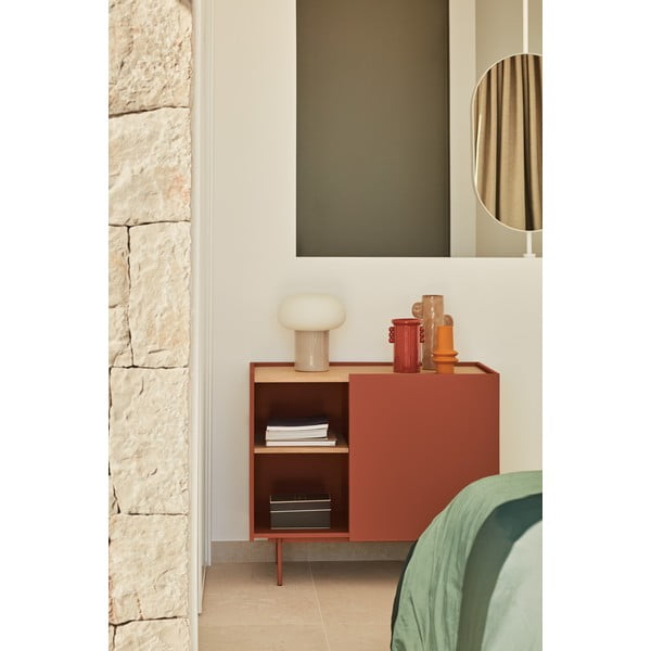 Nízka komoda v dekore duba v tehlovo-prírodnej farbe 90x78 cm Otto – Teulat-image-1