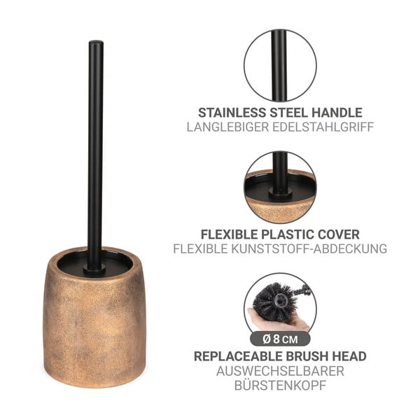 Keramická WC kefa v bronzovej farbe Tremea – Wenko-image-3