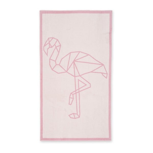 Ružová osuška Hawke&Thorn Flamingo, 90 x 160 cm