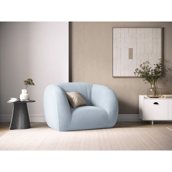 Svetlomodré kreslo z textílie buklé Essen – Cosmopolitan Design-image-1