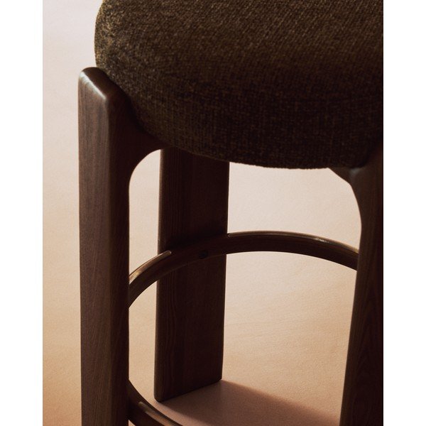 Zelená/v tmavo prírodnej farbe barová stolička z jaseňového dreva (výška sedadla 75 cm) Granite – Kave Home-image-4