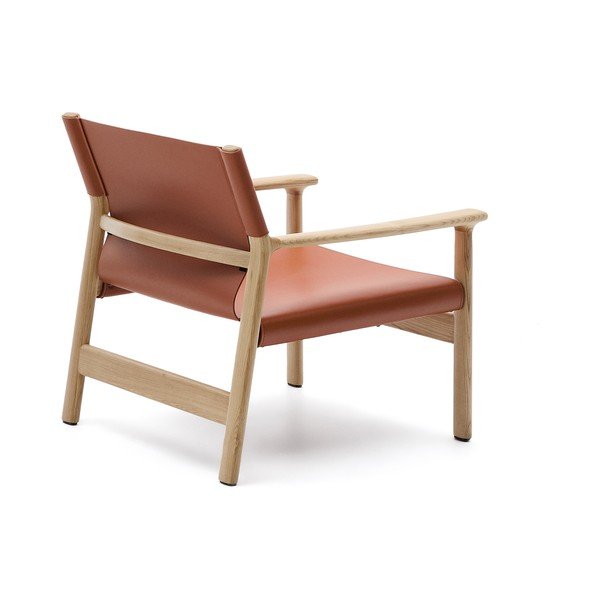 Koňakovohnedé kožené kreslo Jan – Kave Home-image-4