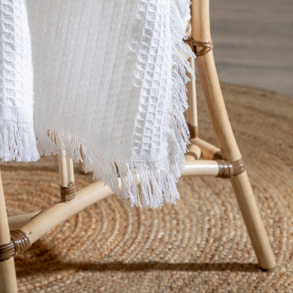 Biely pléd z recyklovanej bavlny 260x280 cm Honeycomb – Ixia-image-1