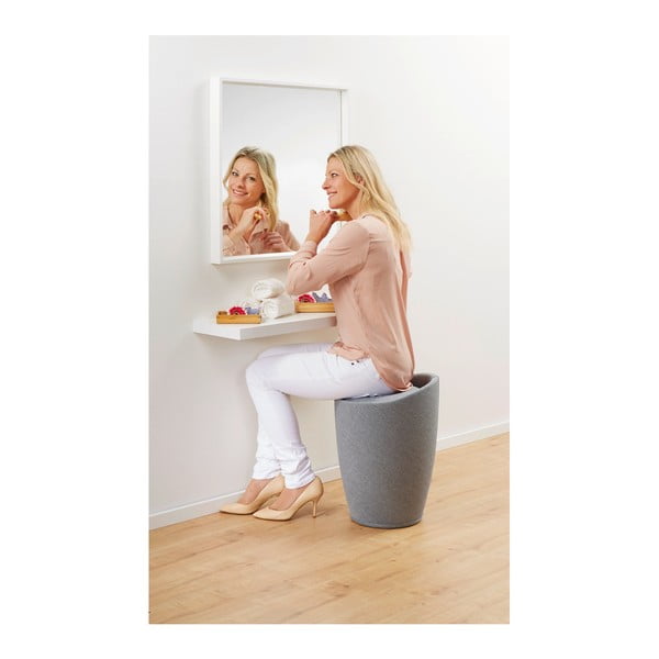 Svetlosivý kôš na bielizeň a taburetka v jednom Wenko Linen Look, 20 l-image-1