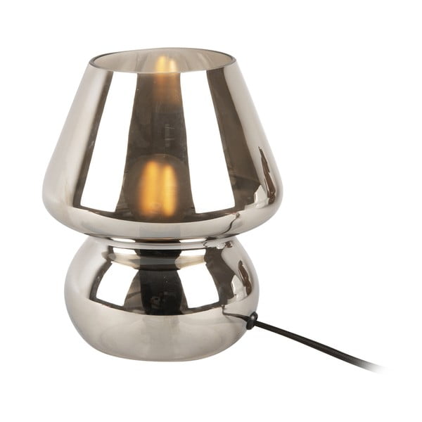 Sklenená stolová lampa v striebornej farbe Leitmotiv Glass, výška 18 cm