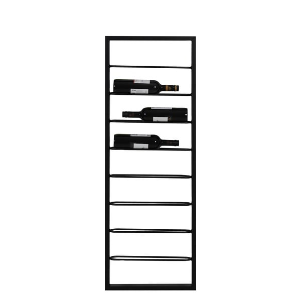 Čierny nástenný kovový regál na víno 42x120x6 cm Macaben – Light & Living