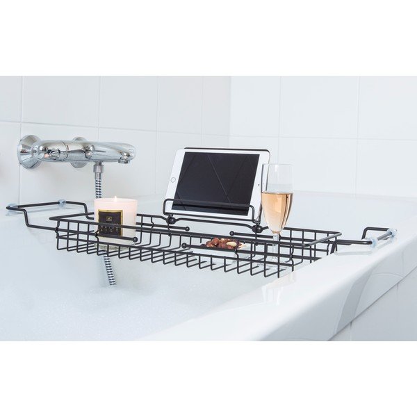 Čierny kovový nastaviteľný držiak na vaňu PT LIVING Tub, 61 - 86 cm-image-1