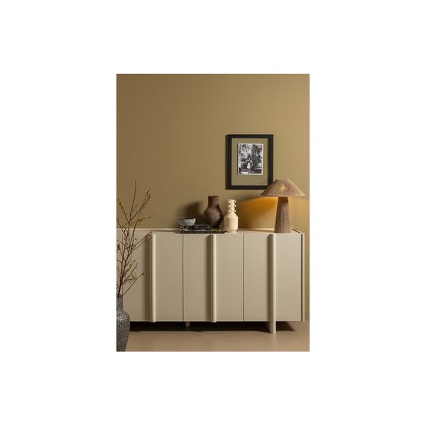 Krémovobiela nízka modulárna komoda z borovicového dreva 200x85 cm Basu – WOOOD-image-1