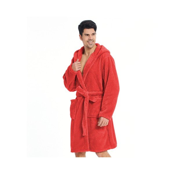 Červený unisex župan z mikrovlákna DecoKing Sleepyhead, veľ. S-image-1