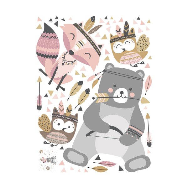 Detské samolepky na stenu Ambiance Bear Indian Sweet-image-2