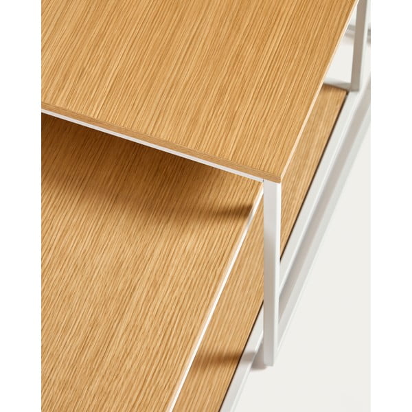 Konferenčné stolíky v súprave vo svetloprírodnej farbe 2 ks s doskou v dubovom dekore 50x100 cm Yoana – Kave Home-image-1