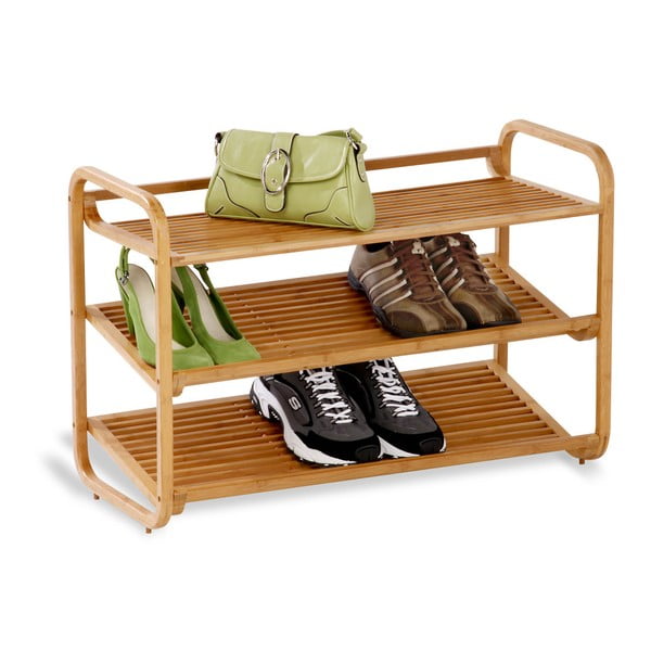 Trojposchodová bambusová polička na topánky Honey Can Do Shoe Shelf