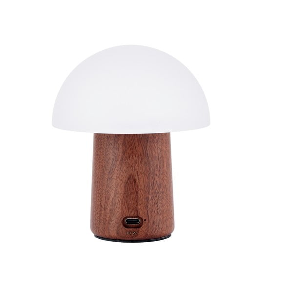 Biela/v tmavoprírodnej farbe LED stolná lampa (výška 12,5 cm) Alice Mushroom – Gingko