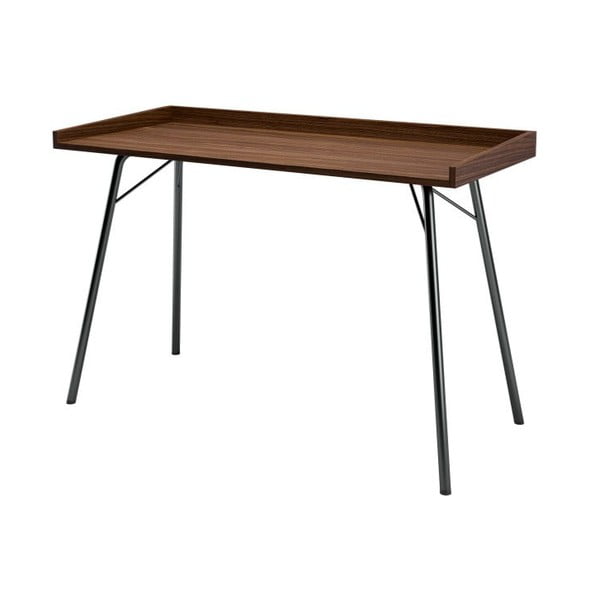 Pracovný stôl s doskou v dekore orechového dreva 52x115 cm Rayburn – Woodman