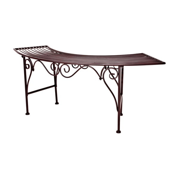 Čierno-tmavohnedá kovová záhradná lavica Fuego – Garden Pleasure-image-3