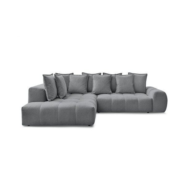 Tmavosivá ženilková rozkladacia/s úložným priestorom rohová pohovka (ľavý roh/do L) Everest – Bobochic Paris