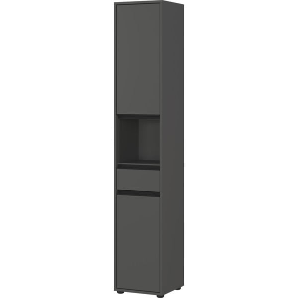Antracitová vysoká úzka kúpeľňová skrinka 33x181 cm Lemont – Germania-image-2