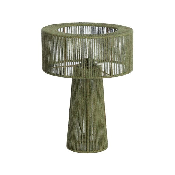 Zelená stolová lampa s tienidlom z juty (výška 40 cm) Selva – Light & Living