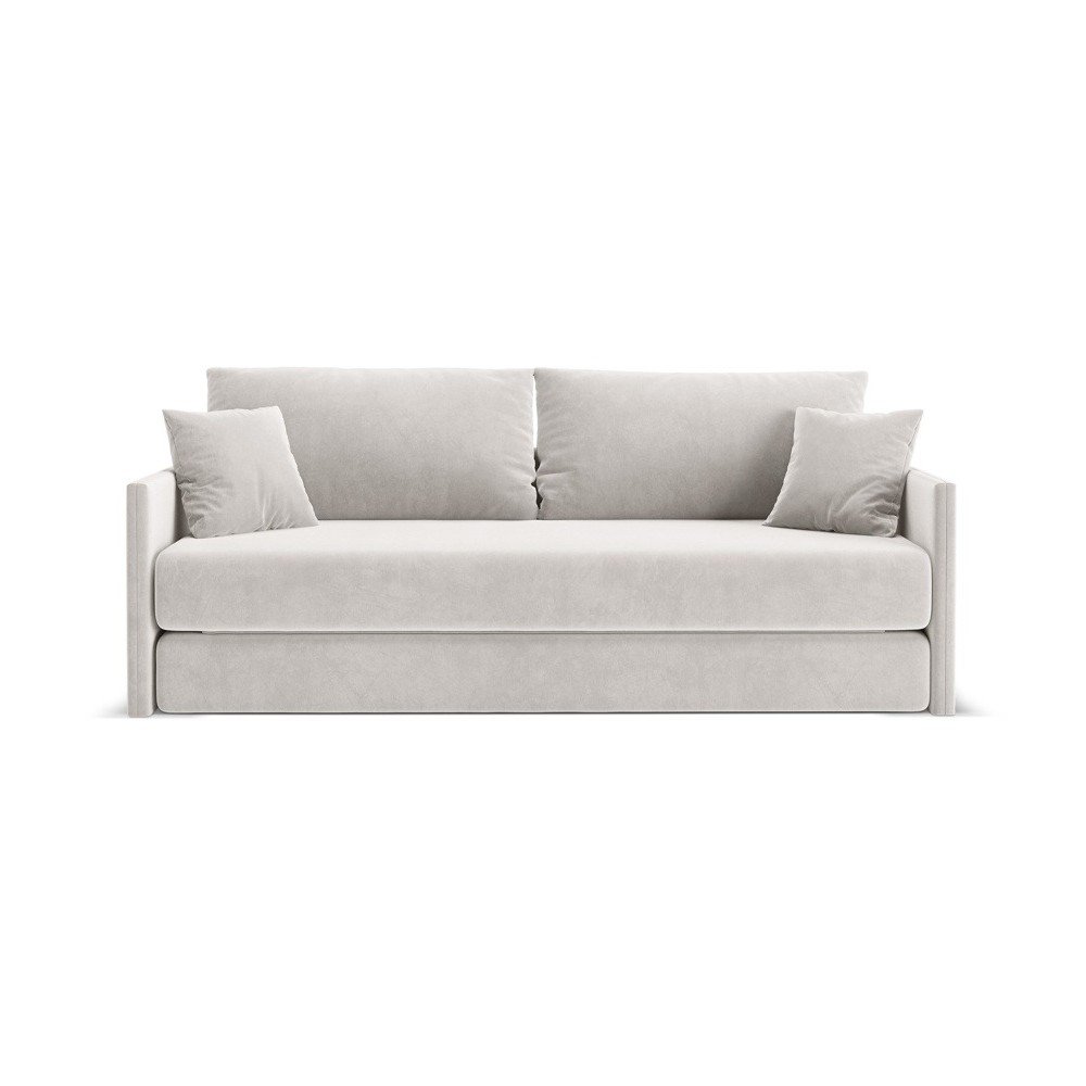 E-shop Béžová zamatová rozkladacia pohovka 209 cm Shannon – Cosmopolitan Design