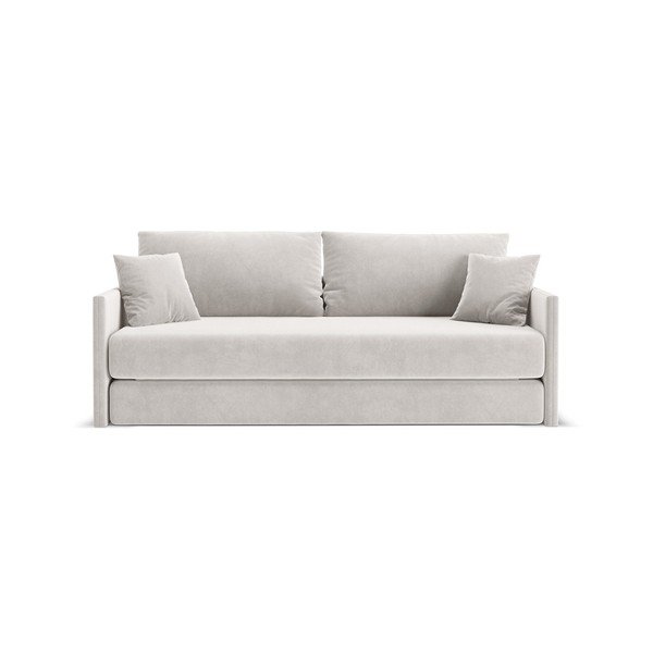 Béžová zamatová rozkladacia pohovka 209 cm Shannon – Cosmopolitan Design