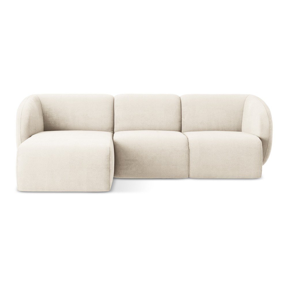 Béžová ženilková rohová pohovka (ľavý roh/s leňoškou) Lani – Makamii