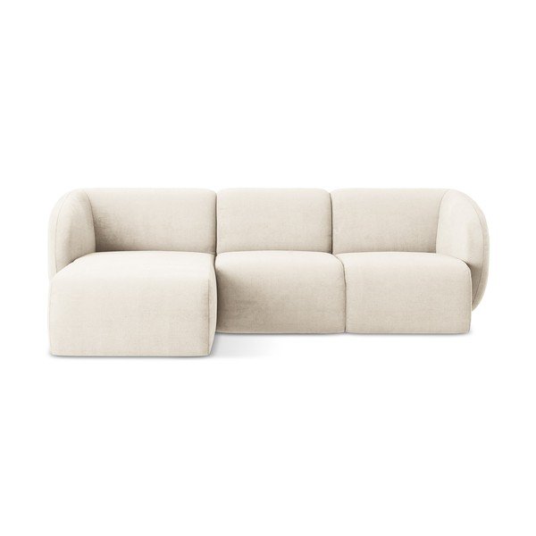 Béžová ženilková rohová pohovka (ľavý roh/s leňoškou) Lani – Makamii