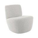 Biele kreslo z textílie buklé Ada – Leitmotiv