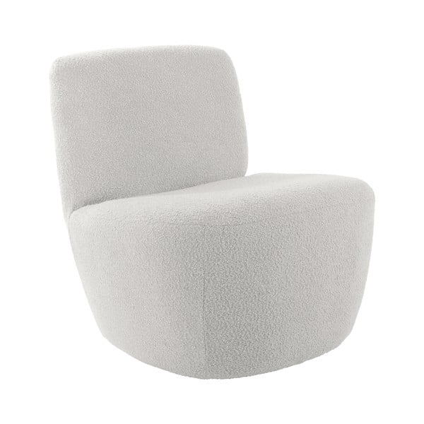 Biele kreslo z textílie buklé Ada – Leitmotiv