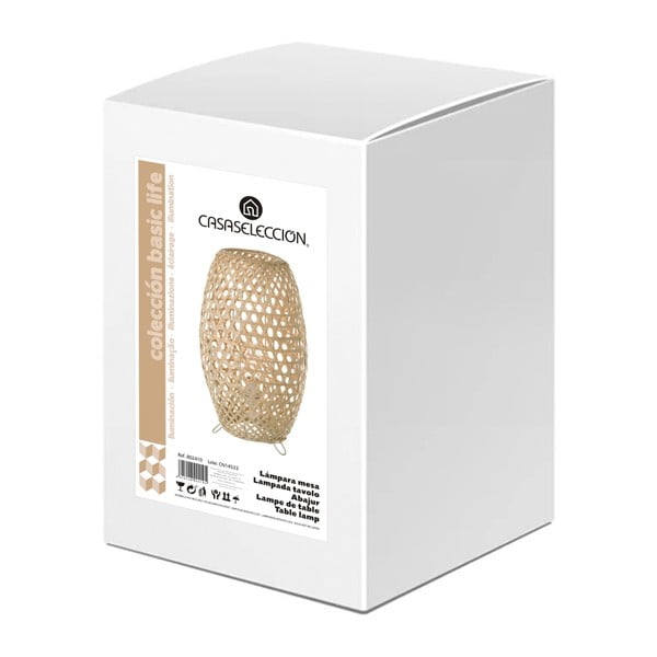 Bambusová stolová lampa v prírodnej farbe s bambusovým tienidlom (výška 36 cm) Natural Way – Casa Selección-image-3