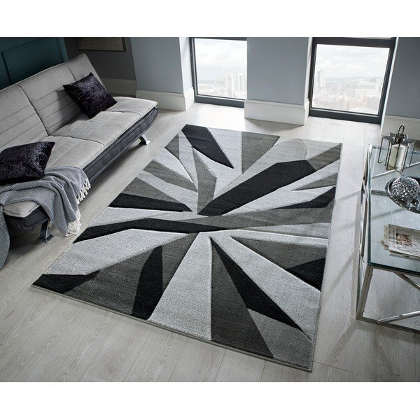 Čierno-sivý koberec Flair Rugs Shatter Black Grey, 160 × 230 cm-image-4