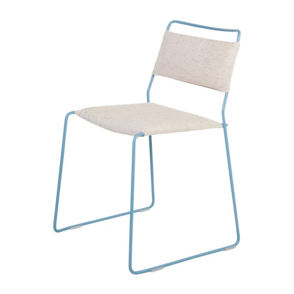 Biela stolička s modrou konštrukciou OK Design One Wire