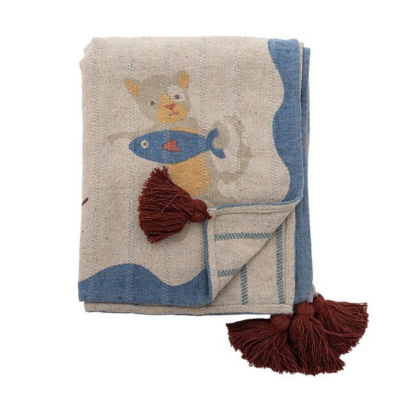 Detská deka z recyklovanej bavlny v prírodnej farbe 130x160 cm Mille – Bloomingville Mini