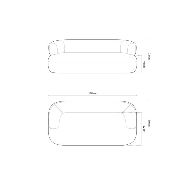 Béžová pohovka z textílie bouclé 178 cm Jenny – Micadoni Home-image-4