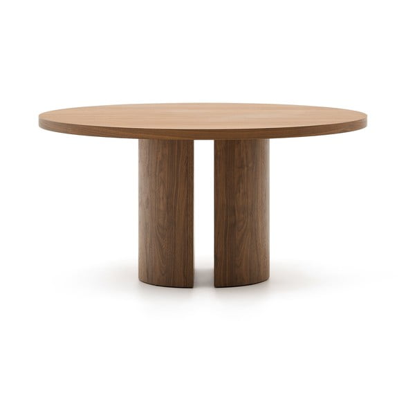 Okrúhly jedálenský stôl s doskou v dekore orechového dreva ø 150 cm Nealy – Kave Home-image-3