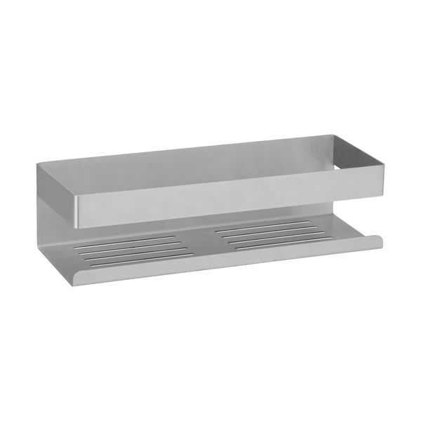 Strieborná samodržiaca kúpeľňová polička z nerezovej ocele v matne striebornej farbe Genova – Wenko-image-2